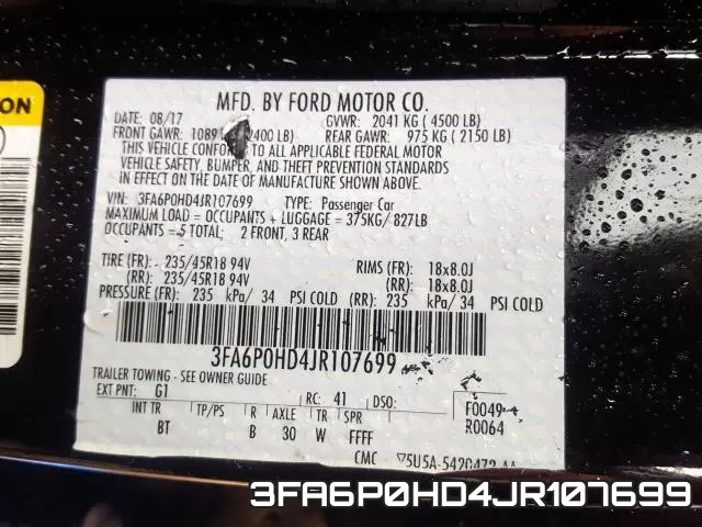3FA6P0HD4JR107699 фото 2