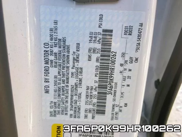3FA6P0K99HR100262 фото 2