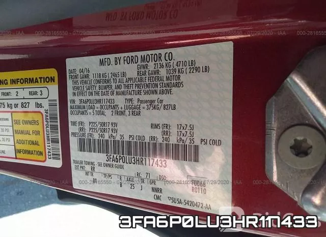 3FA6P0LU3HR117433 фото 10