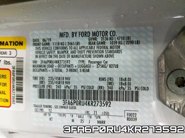 3FA6P0RU4KR273592 фото 2