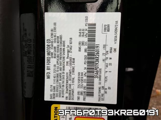 3FA6P0T93KR260191 фото 2