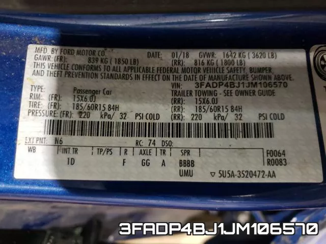 3FADP4BJ1JM106570 фото 2
