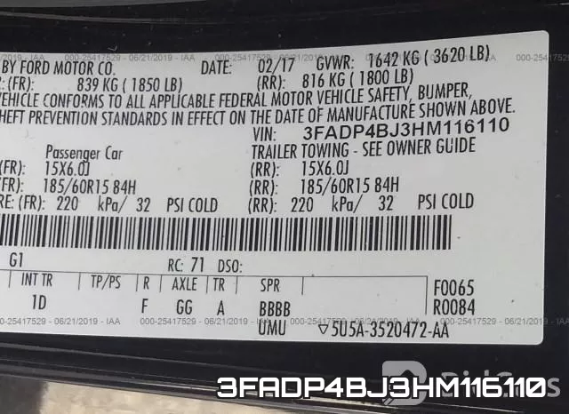 3FADP4BJ3HM116110 фото 10