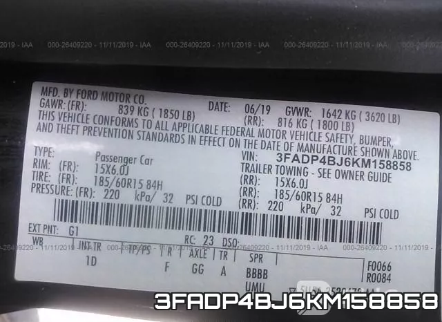 3FADP4BJ6KM158858 фото 10