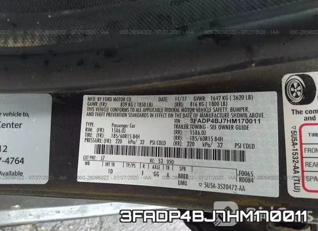 3FADP4BJ7HM170011 фото 10
