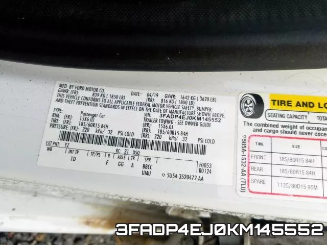 3FADP4EJ0KM145552 фото 2