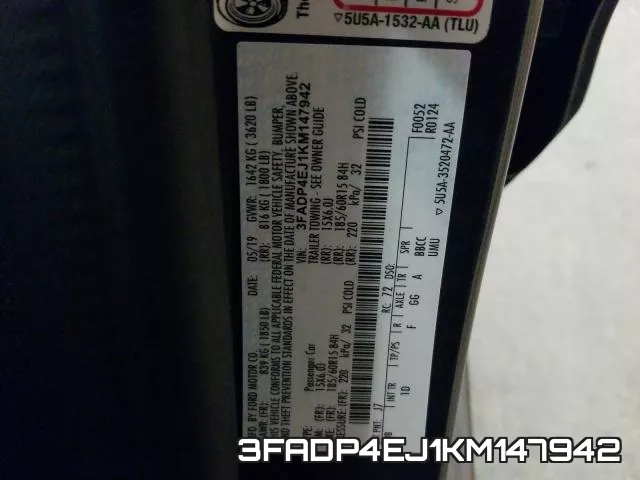 3FADP4EJ1KM147942 фото 2