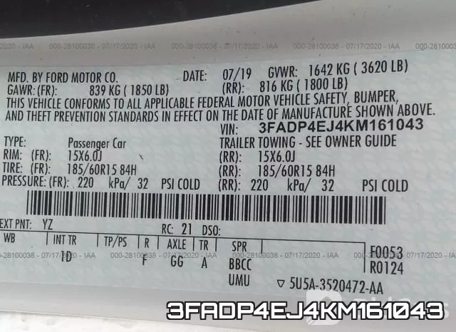 3FADP4EJ4KM161043 фото 10