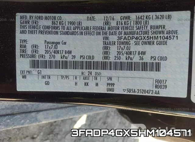 3FADP4GX5HM104571 фото 10