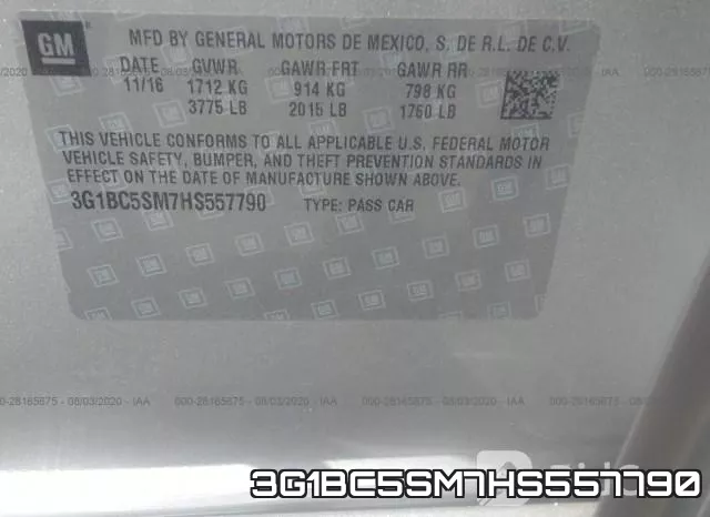 3G1BC5SM7HS557790 фото 10