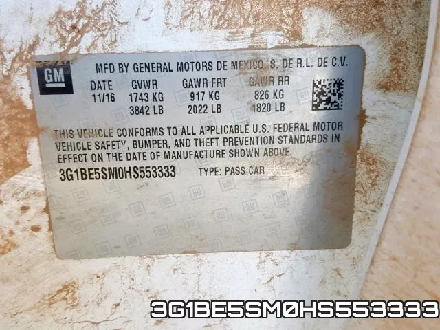 3G1BE5SM0HS553333 фото 2
