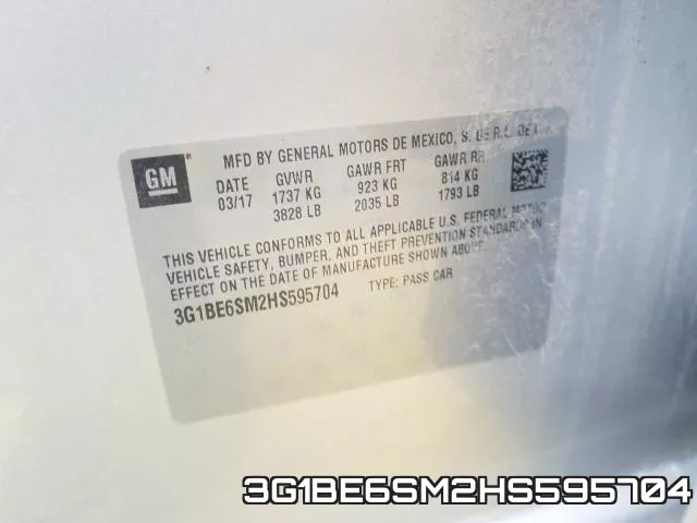 3G1BE6SM2HS595704 фото 2