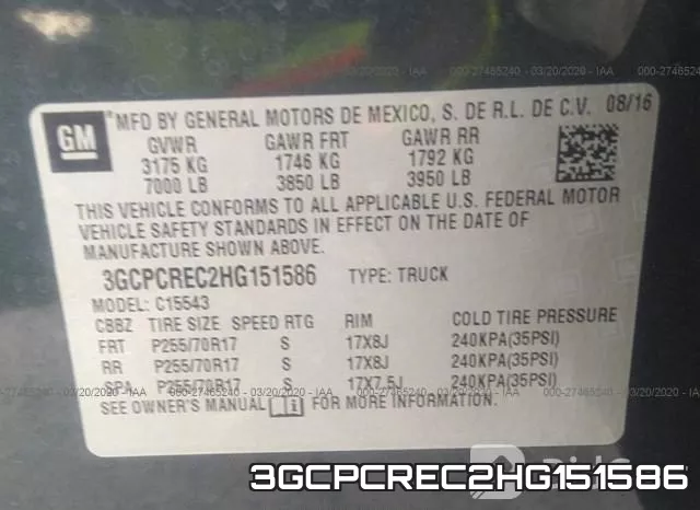 3GCPCREC2HG151586 фото 10