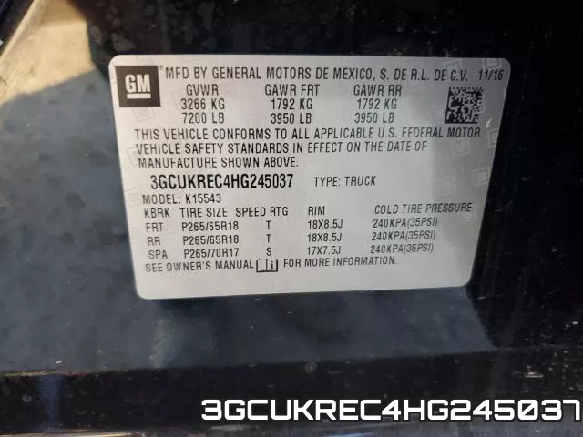 3GCUKREC4HG245037 фото 2