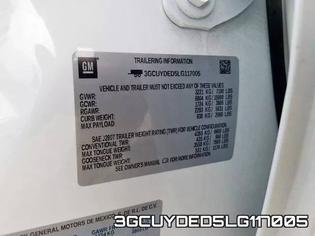 3GCUYDED5LG117005 фото 2