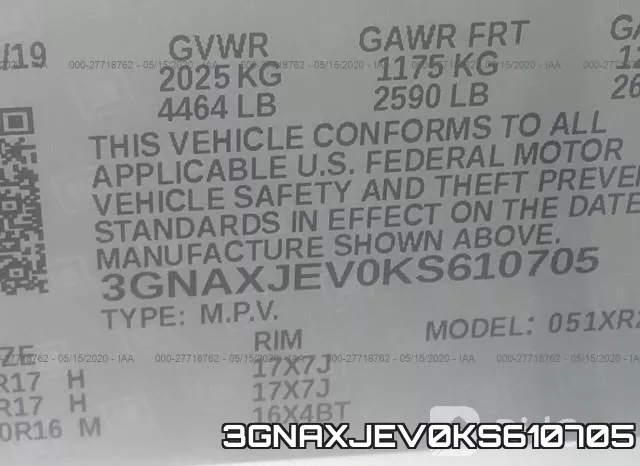 3GNAXJEV0KS610705 фото 9
