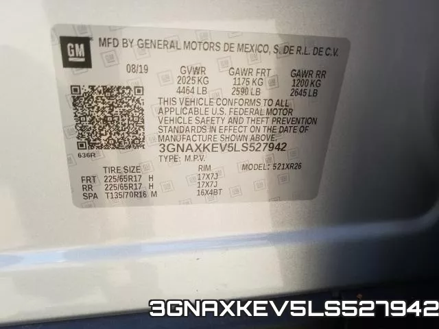 3GNAXKEV5LS527942 фото 2