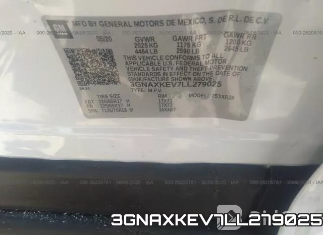 3GNAXKEV7LL279025 фото 10