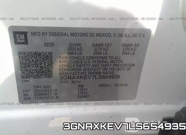 3GNAXKEV7LS654935 фото 10