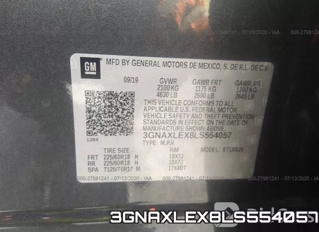 3GNAXLEX8LS554057 фото 10