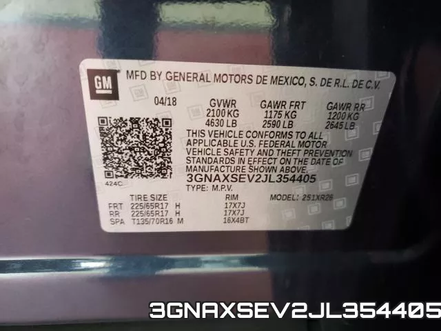 3GNAXSEV2JL354405 фото 2