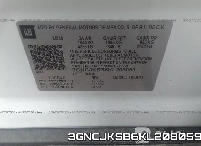3GNCJKSB6KL208059 фото 10