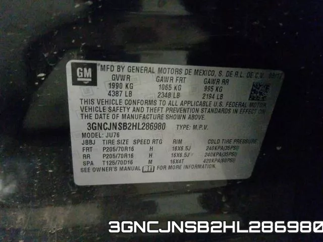 3GNCJNSB2HL286980 фото 2