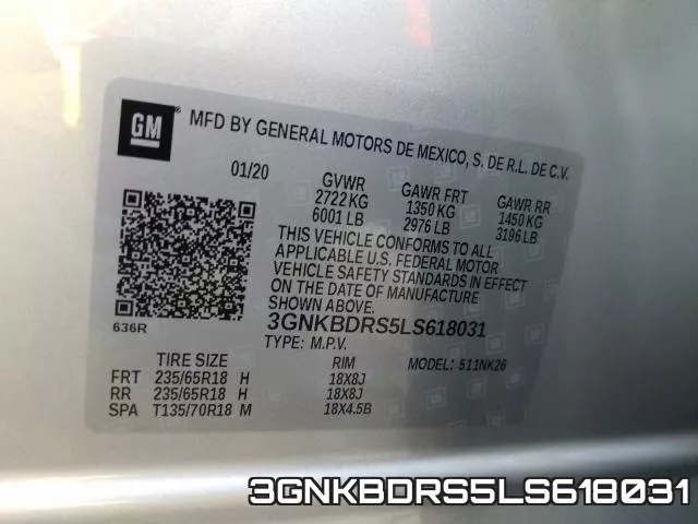 3GNKBDRS5LS618031 фото 2