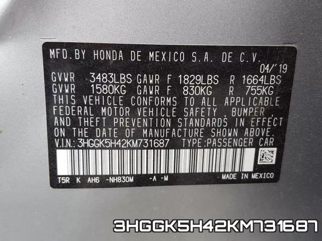 3HGGK5H42KM731687 фото 2