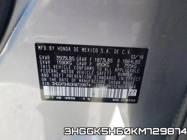 3HGGK5H60KM729874 фото 2