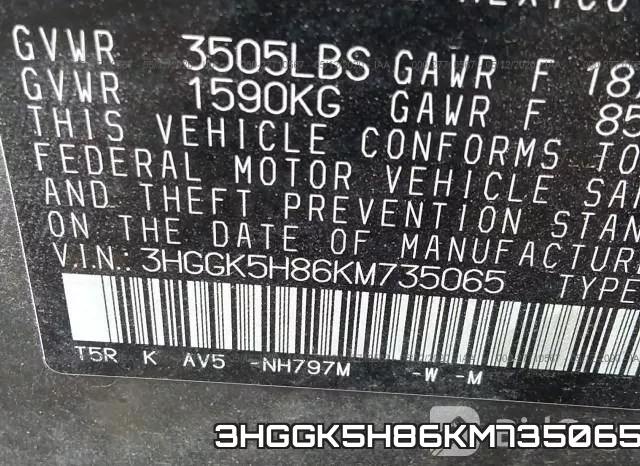 3HGGK5H86KM735065 фото 10