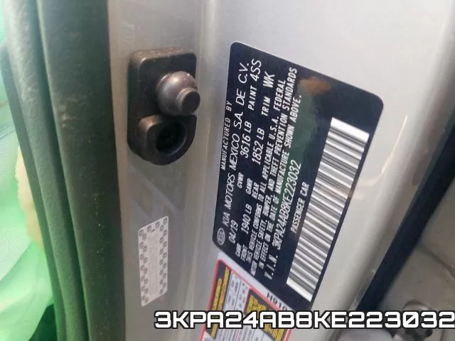 3KPA24AB8KE223032 фото 2