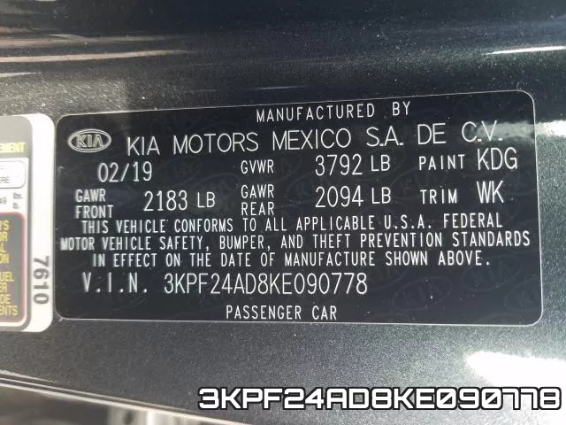 3KPF24AD8KE090778 фото 2