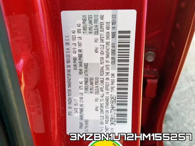 3MZBN1U72HM155257 фото 2