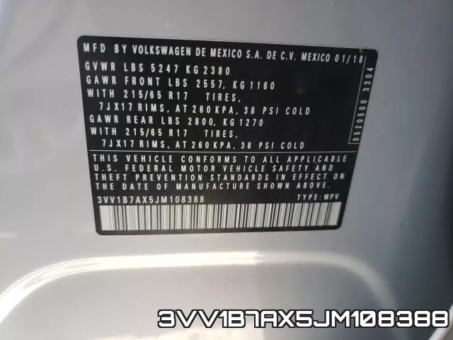 3VV1B7AX5JM108388 фото 2
