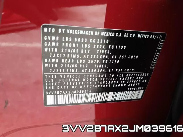 3VV2B7AX2JM039616 фото 2