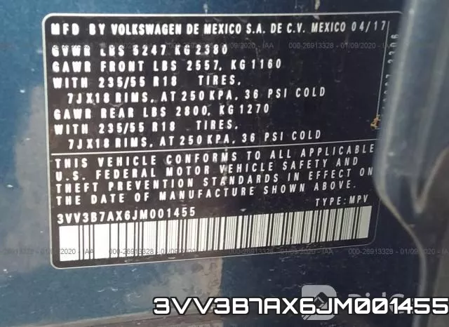 3VV3B7AX6JM001455 фото 10