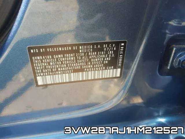 3VW2B7AJ1HM212527 фото 2
