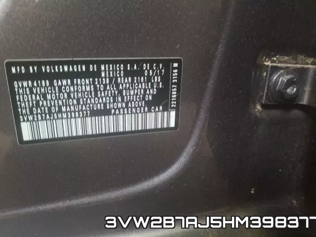 3VW2B7AJ5HM398377 фото 2
