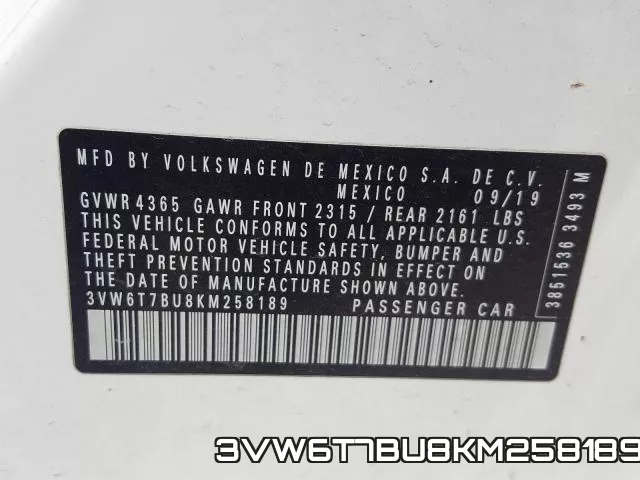3VW6T7BU8KM258189 фото 2