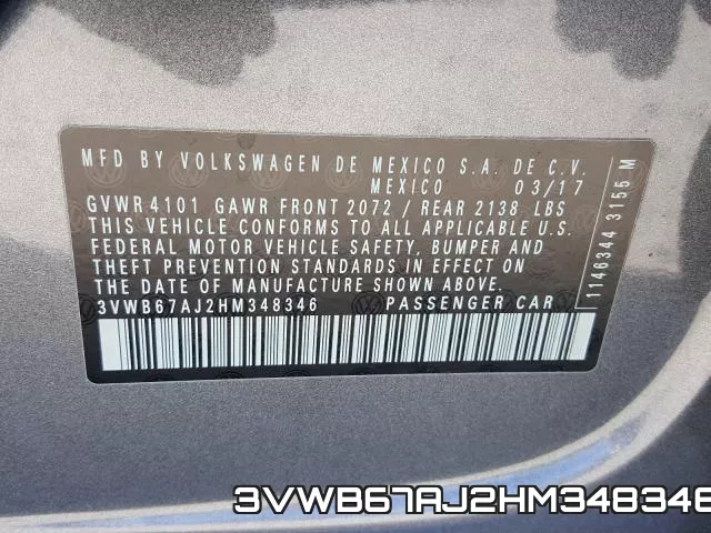 3VWB67AJ2HM348346 фото 2