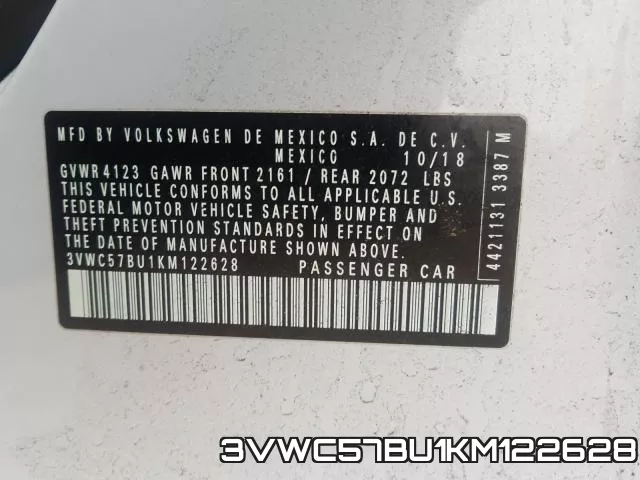 3VWC57BU1KM122628 фото 2