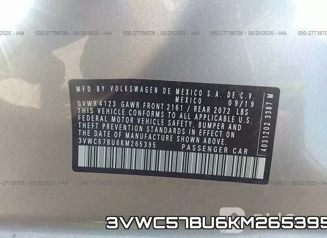 3VWC57BU6KM265395 фото 10