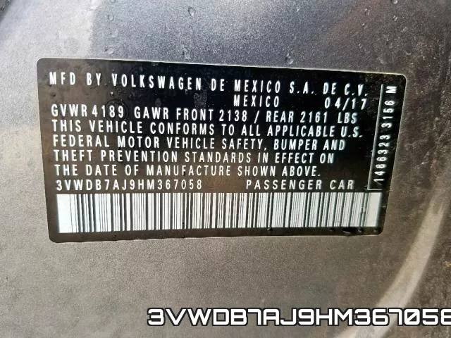 3VWDB7AJ9HM367058 фото 2