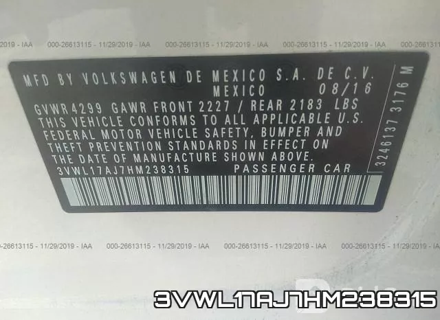 3VWL17AJ7HM238315 фото 9