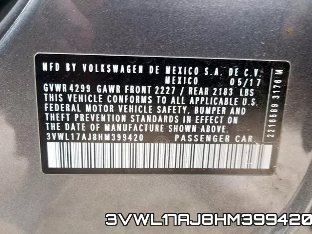 3VWL17AJ8HM399420 фото 2