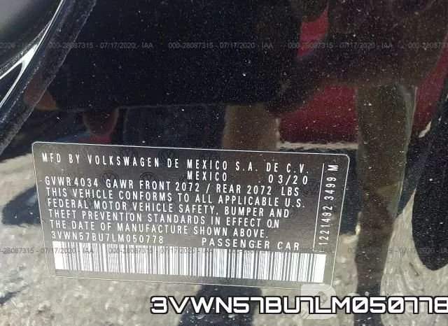 3VWN57BU7LM050778 фото 10