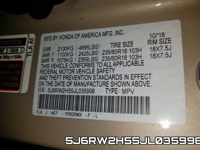 5J6RW2H55JL035998 фото 2