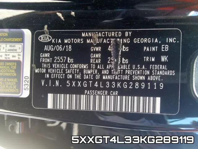 5XXGT4L33KG289119 фото 2