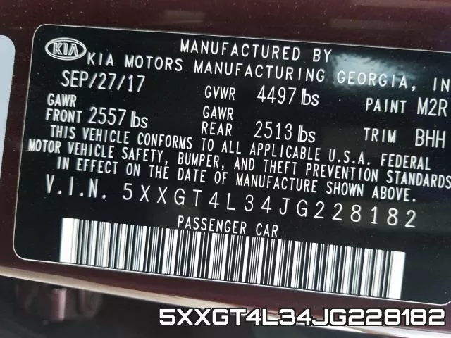 5XXGT4L34JG228182 фото 2